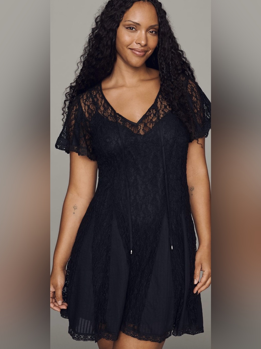 Anthropologie Lace Godet Dress
